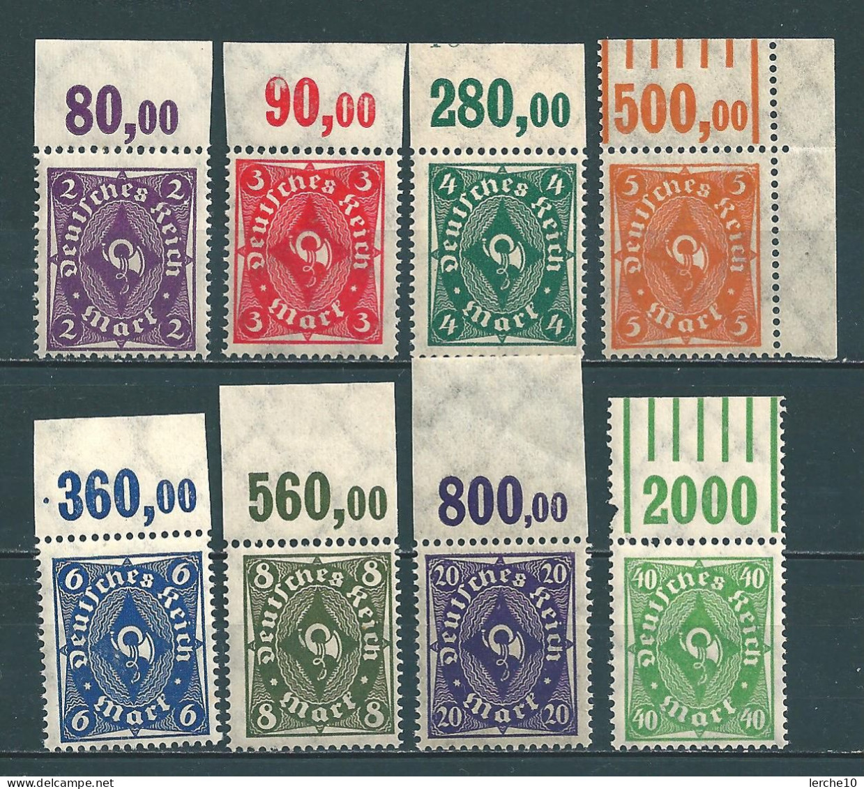 MiNr. 224, 225, 226, 227, 228, 229, 230, + 232 **  Oberrand   (0331) - Unused Stamps