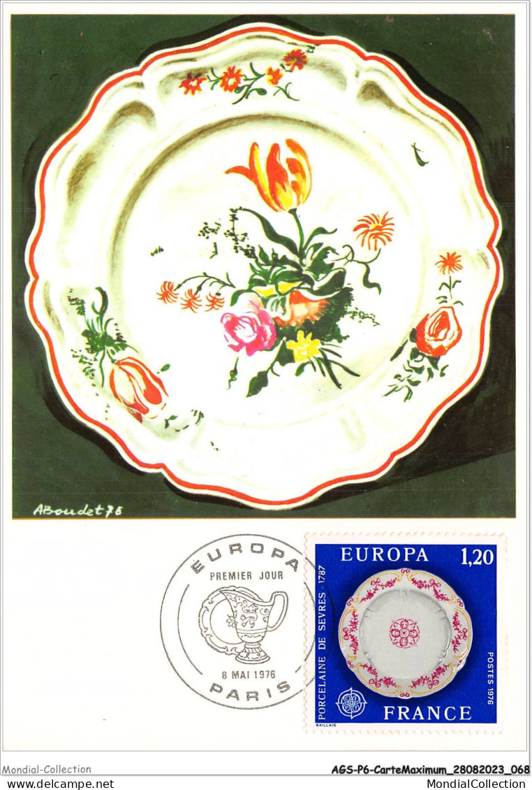 AGSP6-0374-CARTE MAXIMUM - PARIS 1976 - Porcelaine De Sevres 1787 - 1970-1979