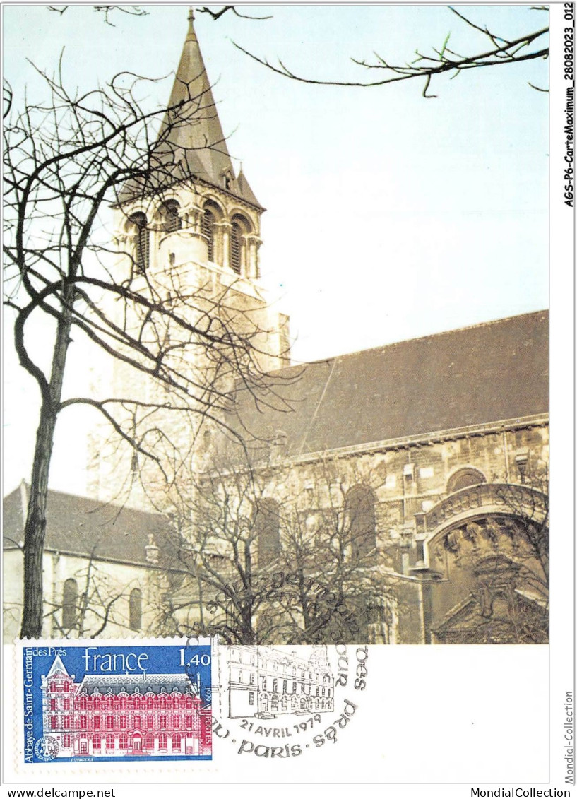 AGSP6-0346-CARTE MAXIMUM - PARIS 1979 - Abbaye De SAINT-GERMAIN Des Pres - 1970-1979