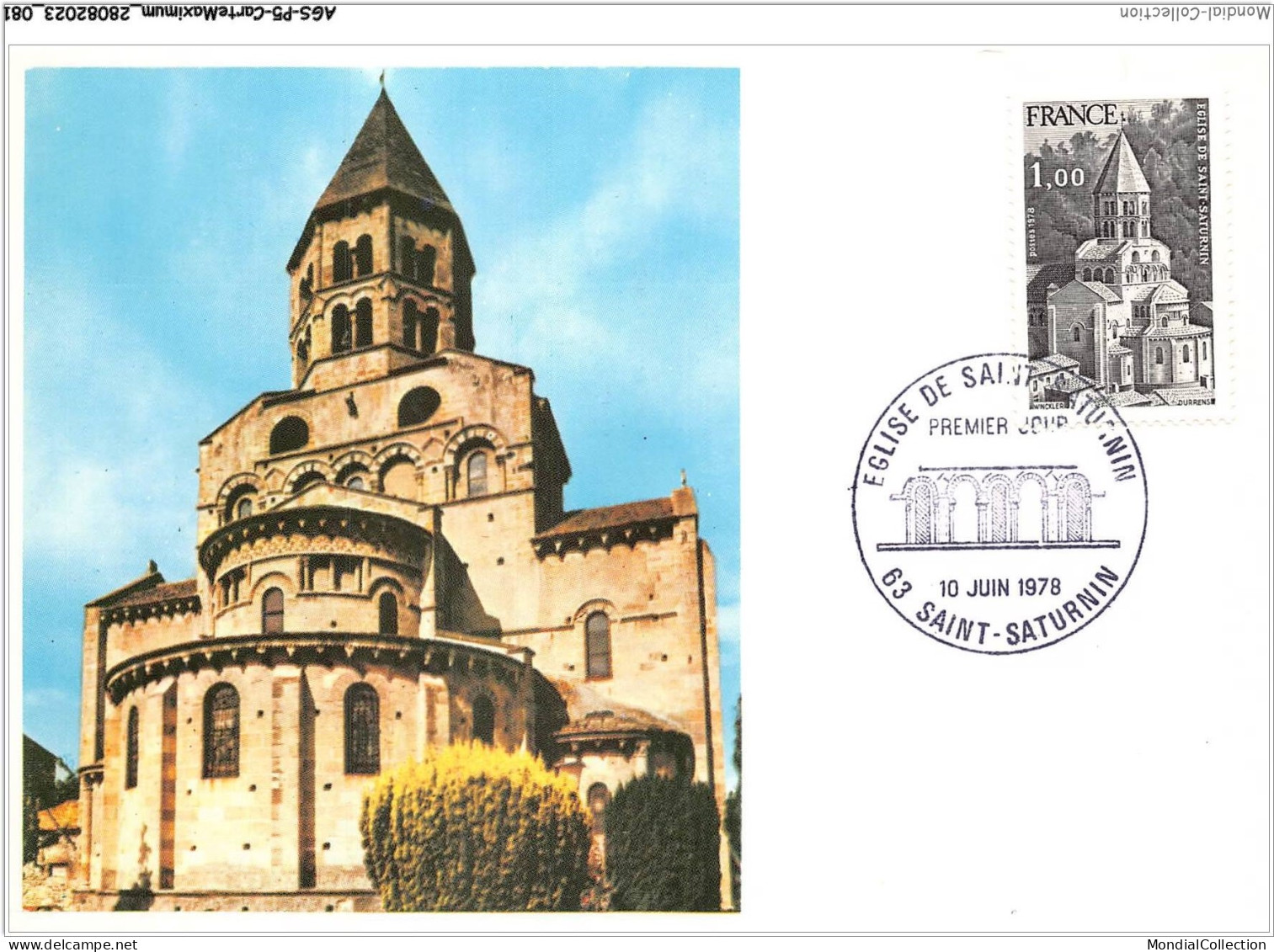 AGSP5-0317-CARTE MAXIMUM - SAINT-SATURNIN 1978 - Eglise De SAINT-SATURNIN - 1970-1979