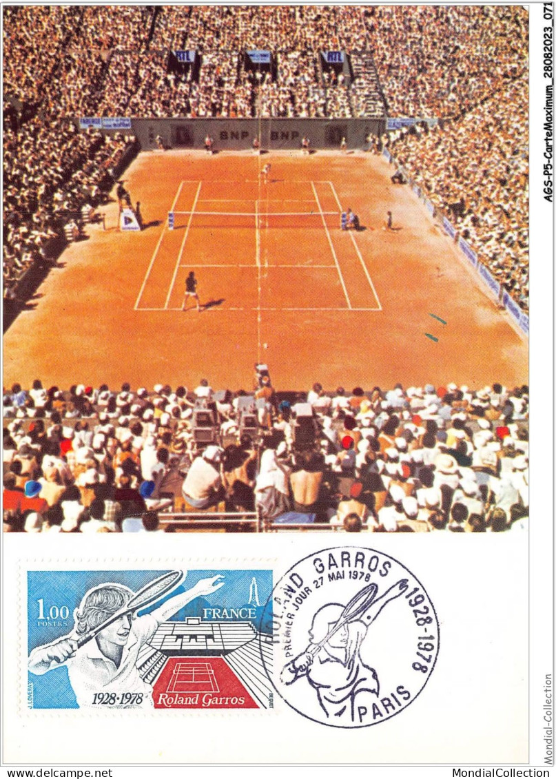 AGSP5-0312-CARTE MAXIMUM - PARIS 1978 - ROLAND GARROS - 1970-1979