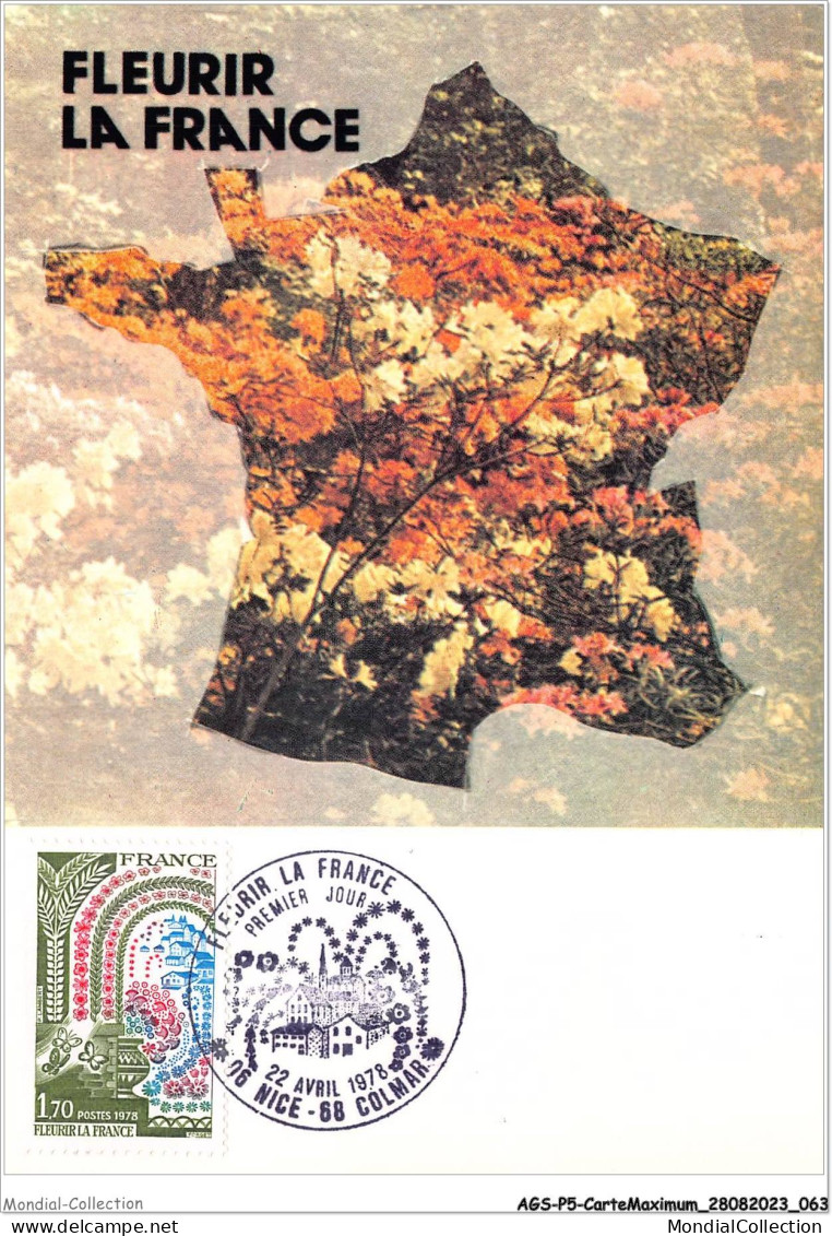 AGSP5-0308-CARTE MAXIMUM - NICE - COLMAR 1978 - Fleurir La France - 1970-1979