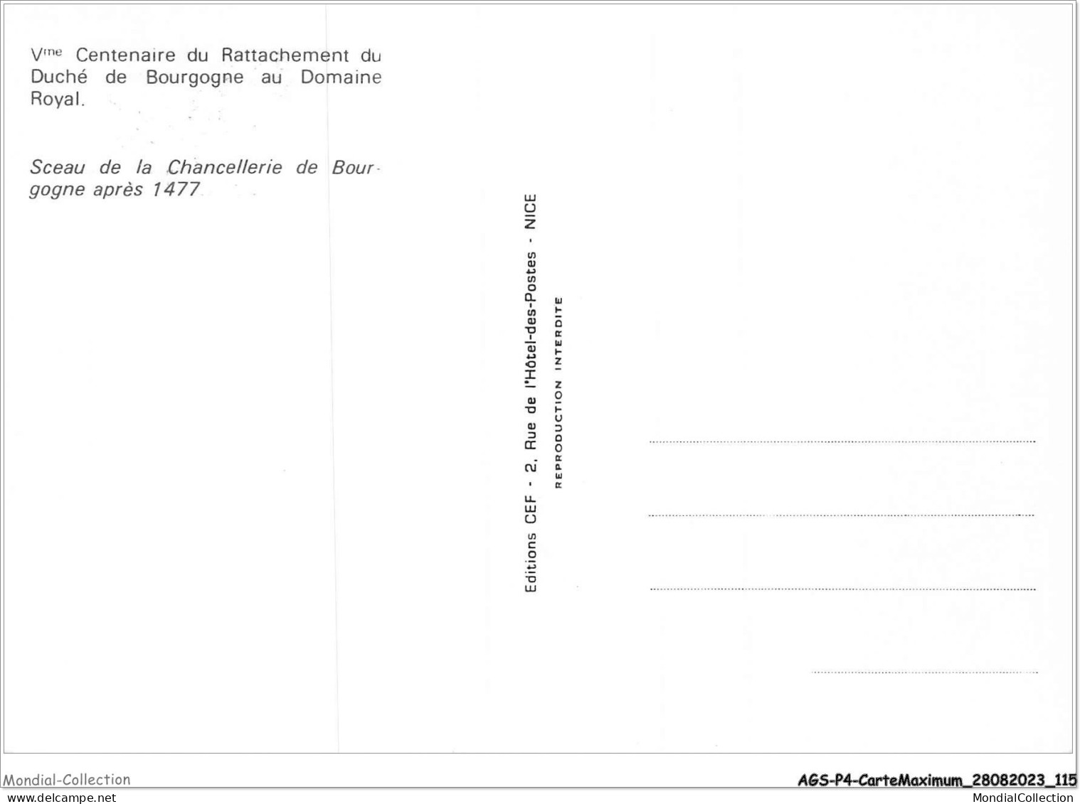 AGSP4-0272-CARTE MAXIMUM - DIJON 1977 - RATTACHEMENT DE LA BOURGOGNE - 1970-1979