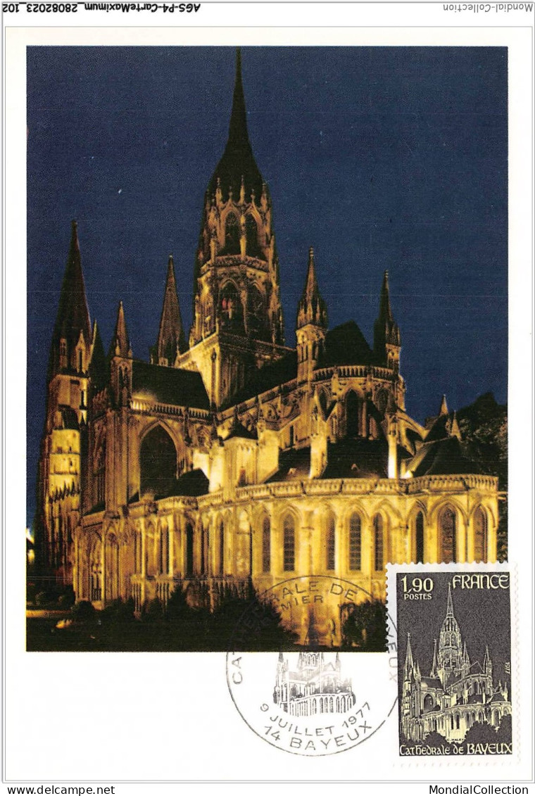 AGSP4-0266-CARTE MAXIMUM - BAYEUX 1977 - Cathedrale De BAYEUX - 1970-1979