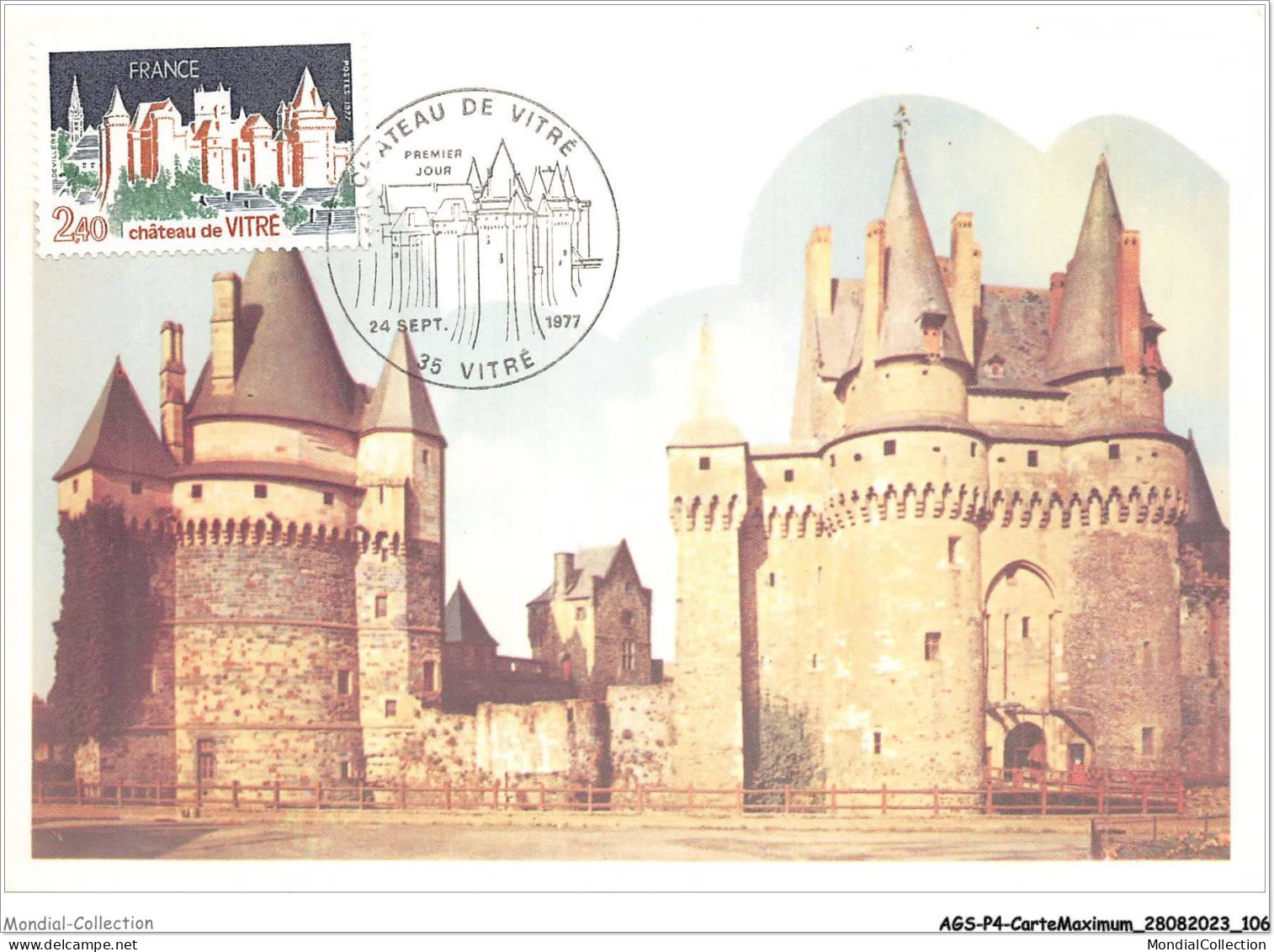 AGSP4-0268-CARTE MAXIMUM - VITRE 1977 - Chateau De VITRE - 1970-1979