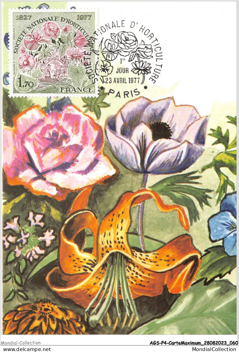 AGSP4-0245-CARTE MAXIMUM - PARIS 1977 - Societe Nationale D'horticulure - 1970-1979