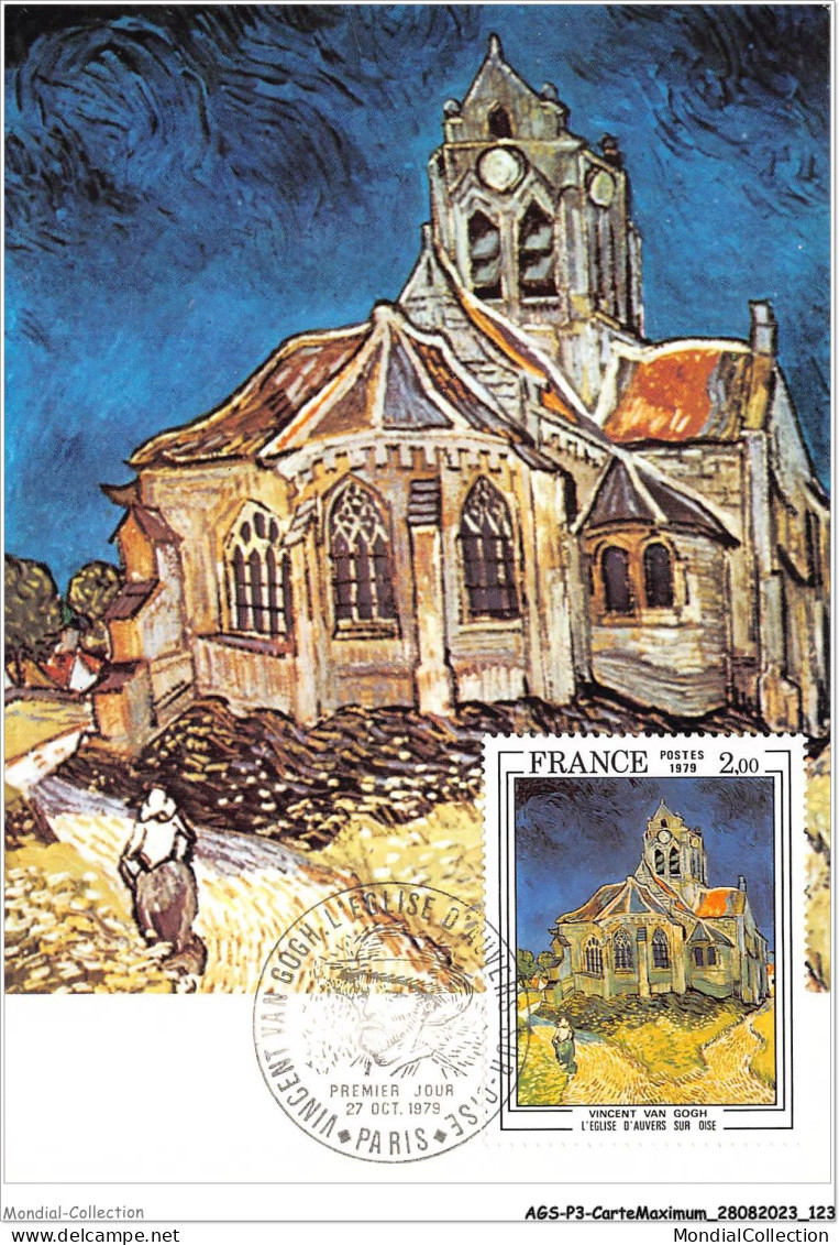 AGSP3-0205-CARTE MAXIMUM - PARIS 1979 - VINCENT VAN GOGH L'EGLISE D'AUVERS SUR OISE - 1970-1979