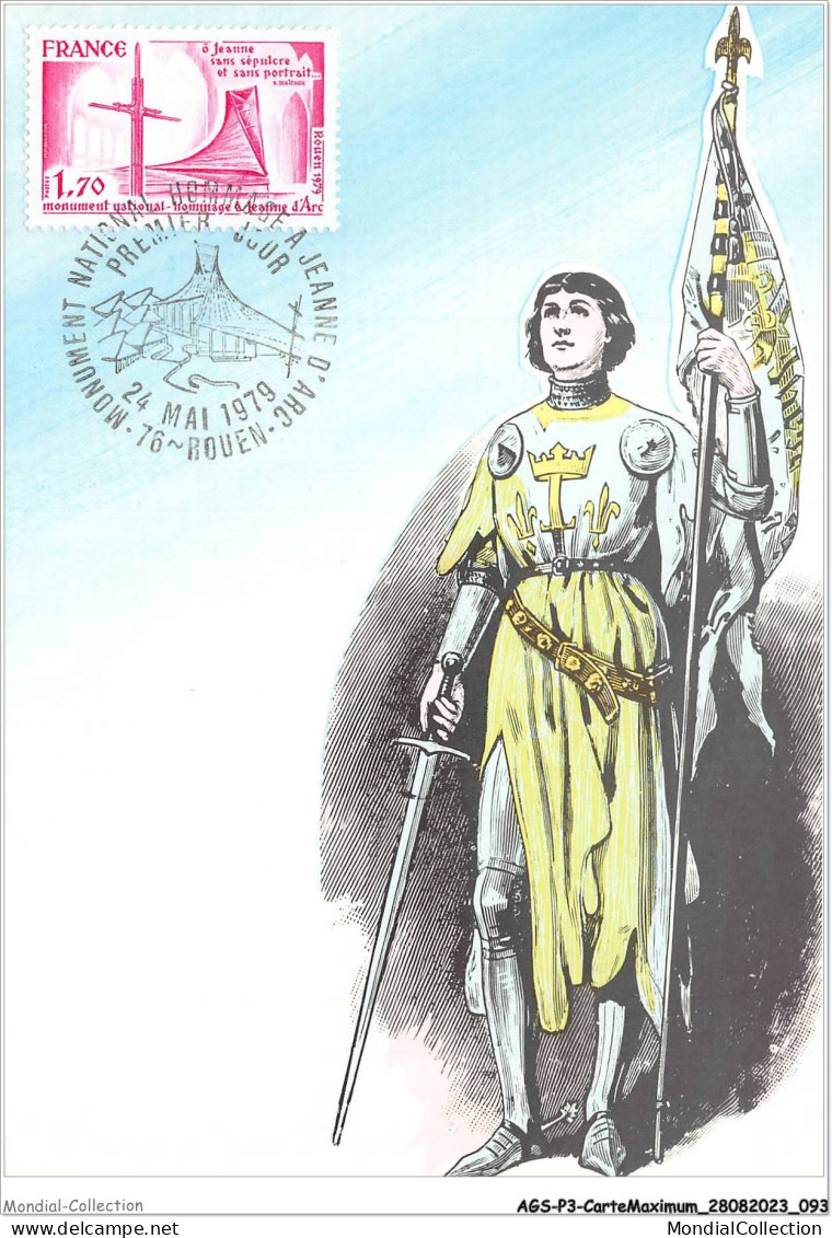 AGSP3-0190-CARTE MAXIMUM - ROUEN 1979 - Monument National - Hommage A Jeanne D'arc - 1970-1979