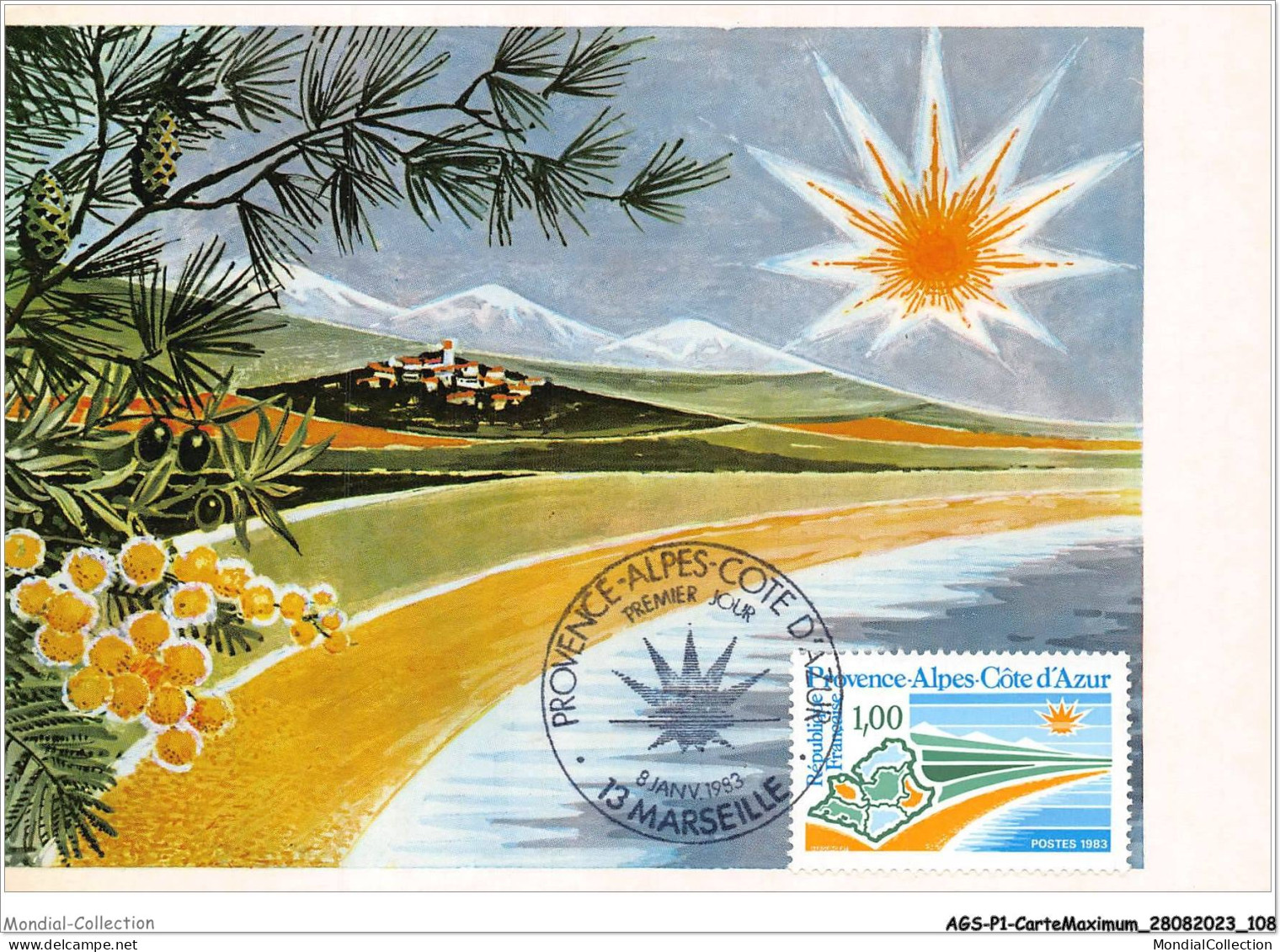 AGSP1-0055-CARTE MAXIMUM - MARSEILLE 1983 - PROVENCE-ALPES-COTE-D'AZUR - 1980-1989