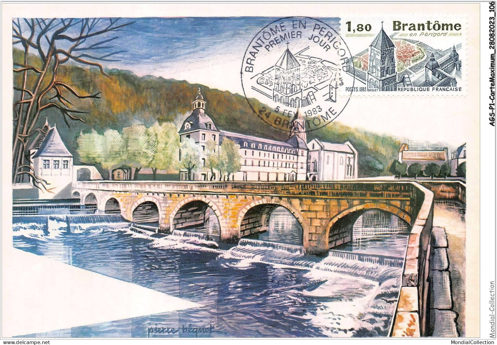 AGSP1-0054-CARTE MAXIMUM - BRANTOME 1983 - Brantome En Perigord - 1980-1989