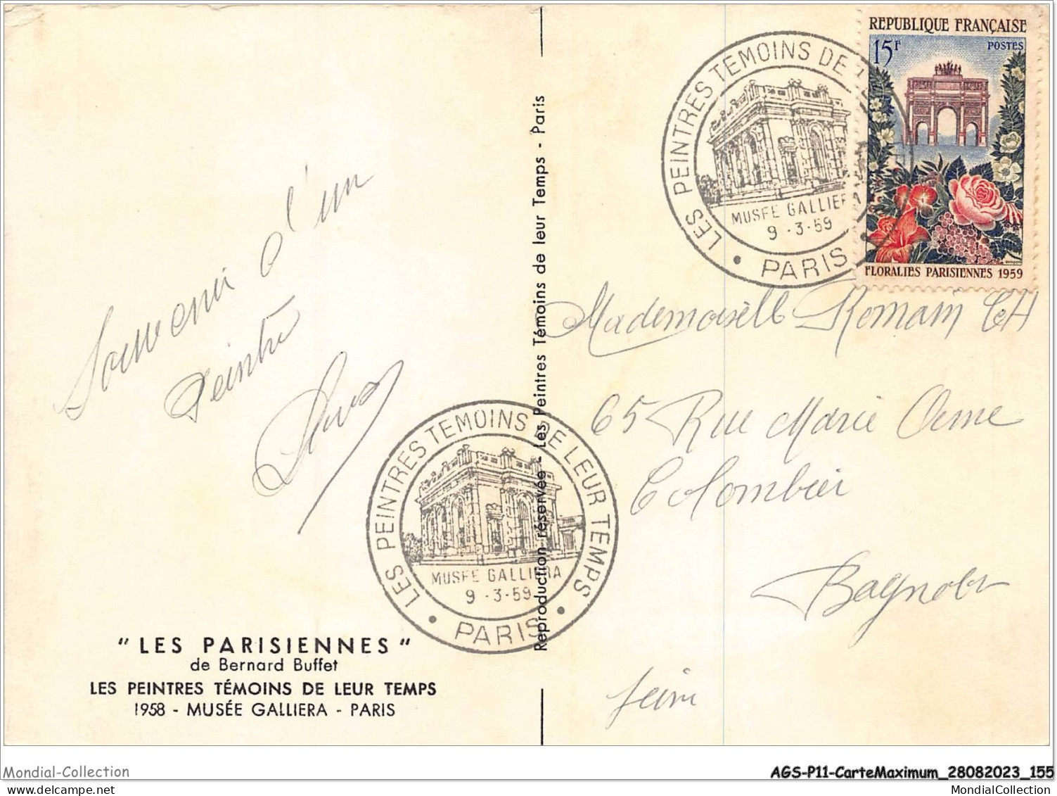 AGSP11-0784-CARTE MAXIMUM - PARIS 1959 - Les Peintres De Leur Temps - 1950-1959