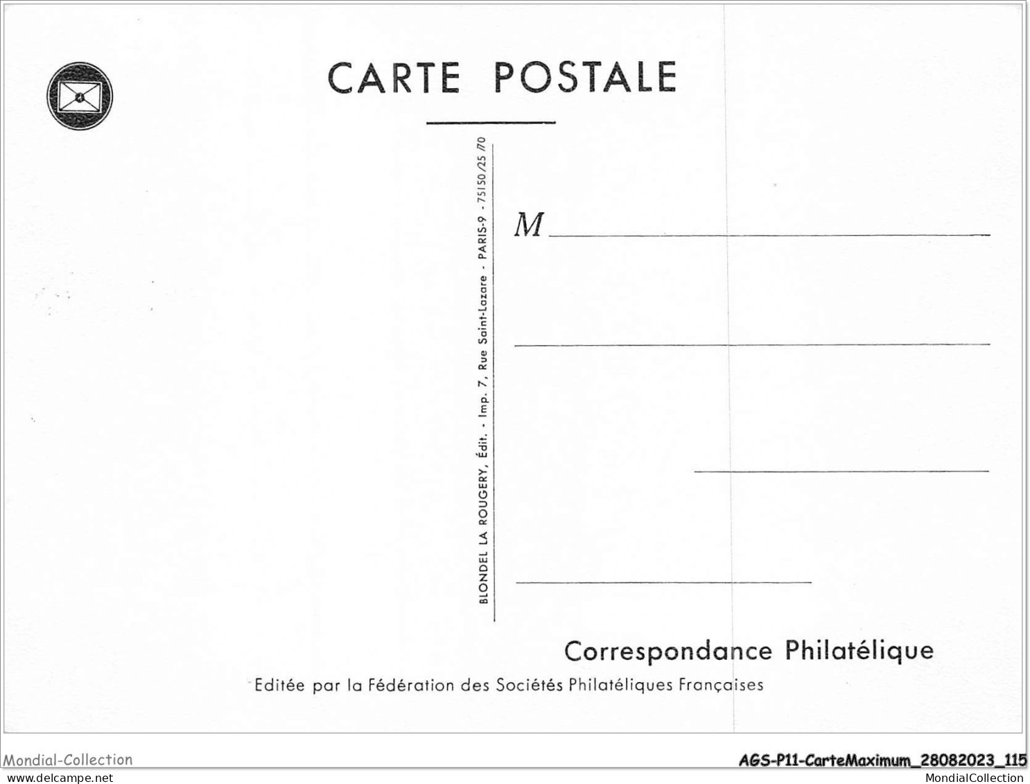 AGSP11-0764-CARTE MAXIMUM - SABLE SUR SARTHE 1970 - Journee Du Timbre - Facteur De Ville En 1830 - 1970-1979