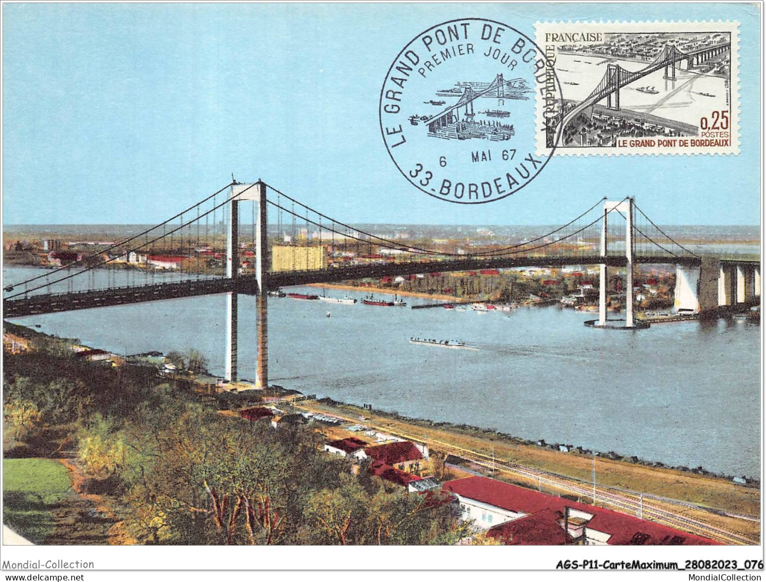 AGSP11-0745-CARTE MAXIMUM - BORDEAUX 1967 - Le Grand Pont De Bordeaux - 1960-1969