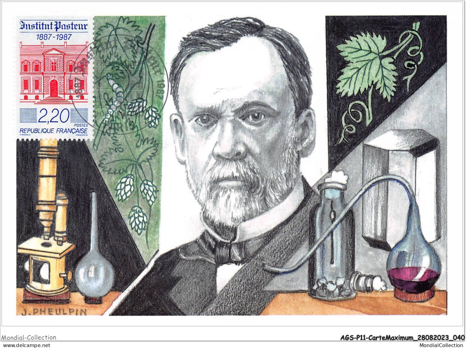 AGSP11-0727-CARTE MAXIMUM - PARIS 1987 - Institut Pasteur 1887-1987 - 1980-1989