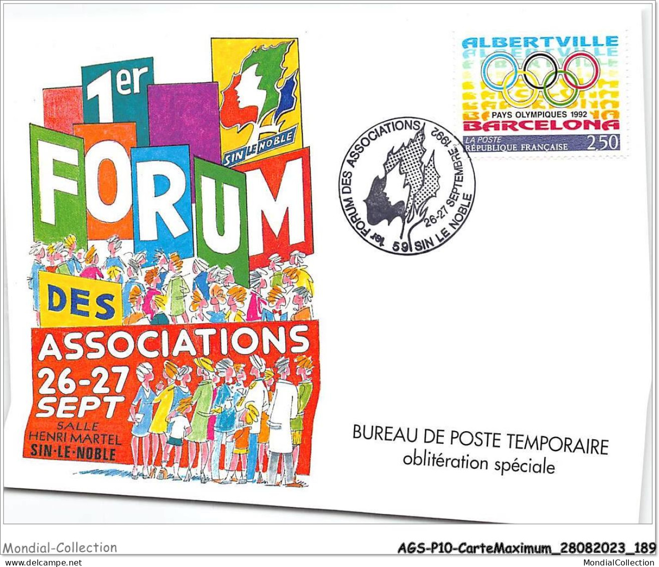 AGSP10-0702-CARTE MAXIMUM - SIN LE NOBLE 1992 - Forum Des Associations - 1990-1999
