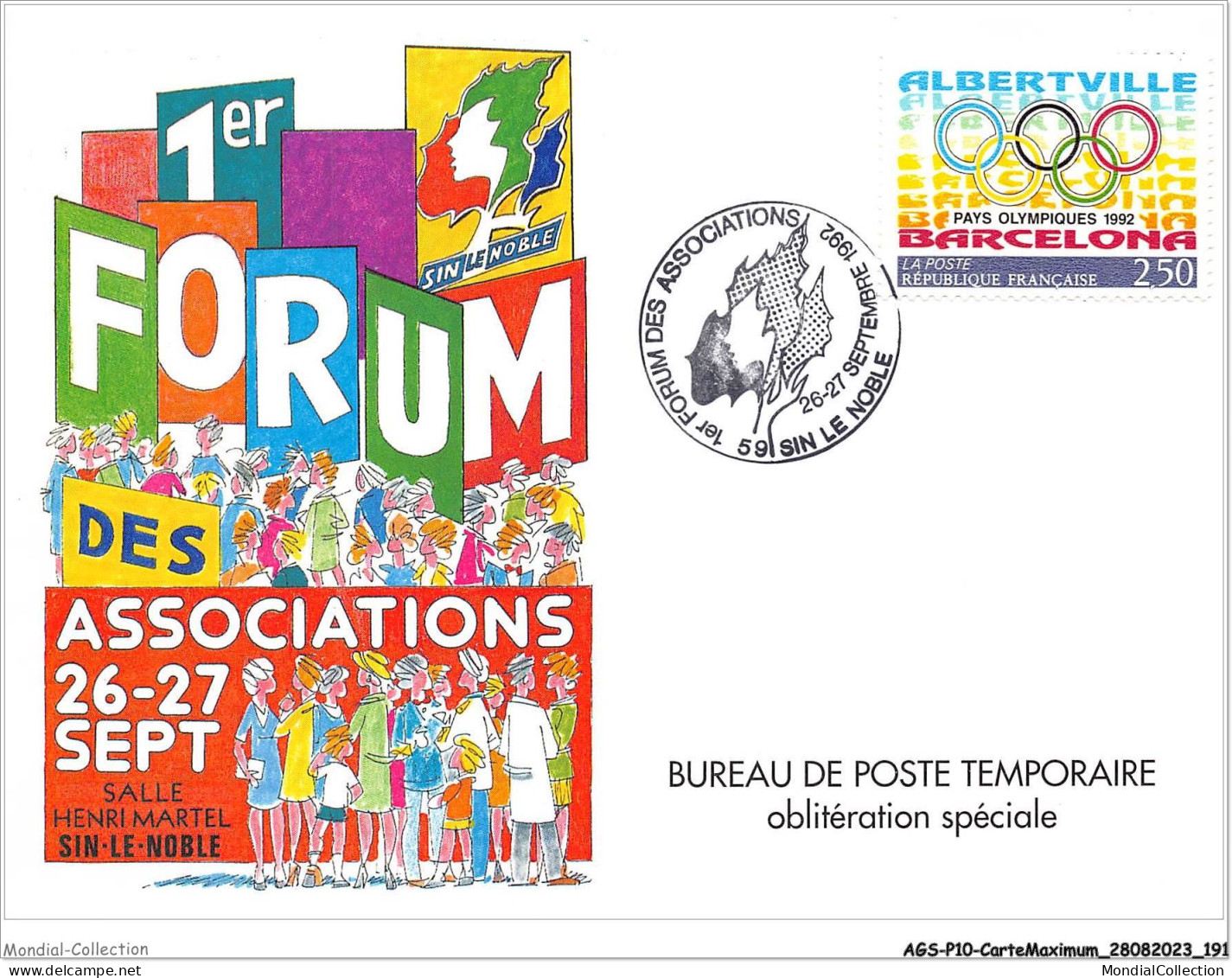 AGSP10-0703-CARTE MAXIMUM - SIN LE NOBLE 1992 - Forum Des Associations - 1990-1999