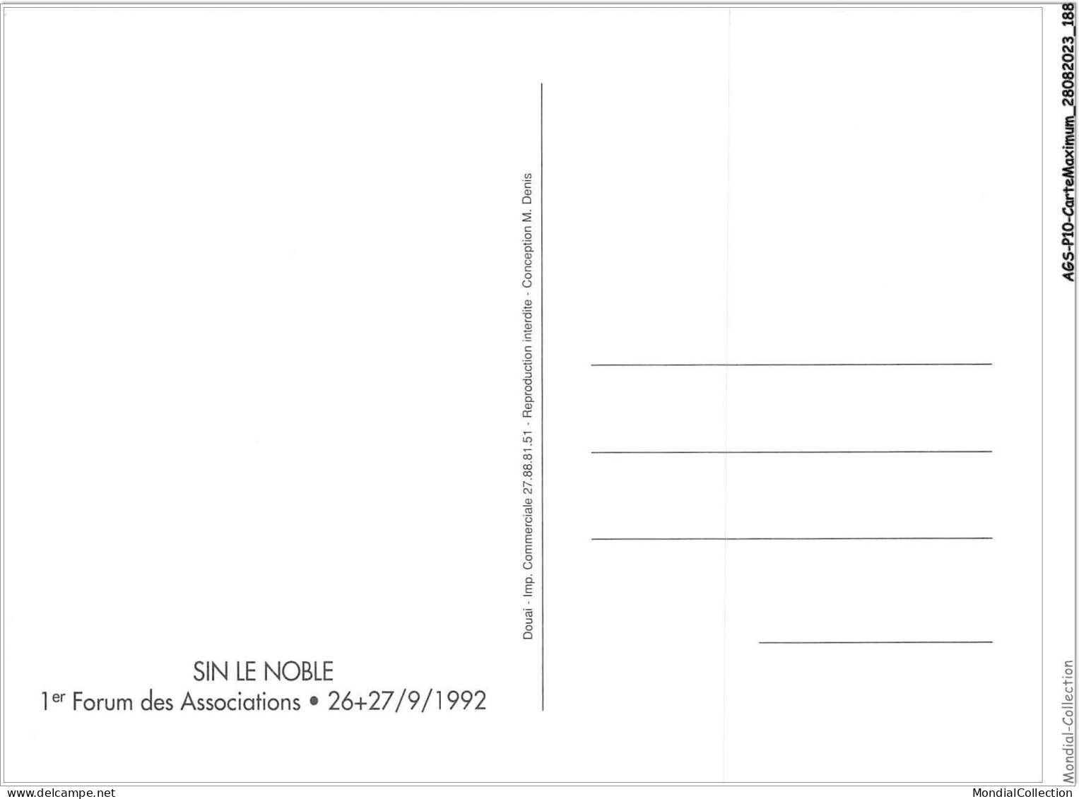 AGSP10-0701-CARTE MAXIMUM - SIN LE NOBLE 1992 - Forum Des Associations - 1990-1999