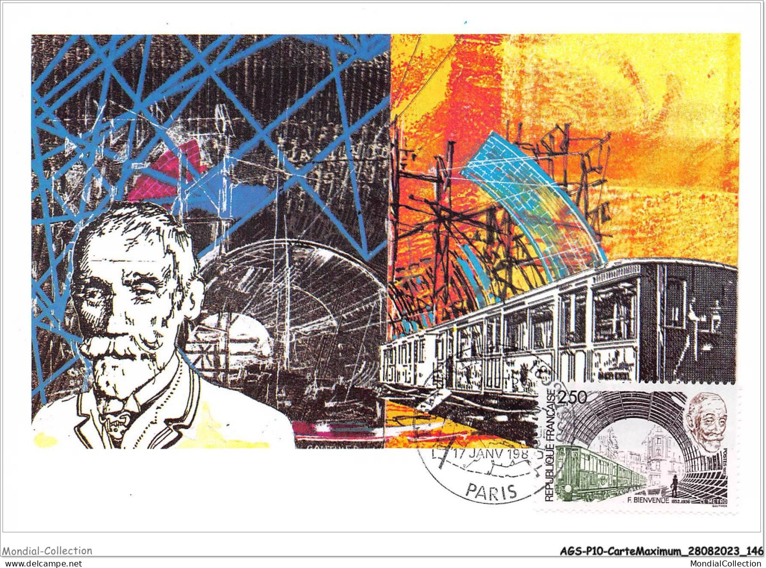 AGSP10-0680-CARTE MAXIMUM - PARIS 1987 - F.BIENVENUE - 1980-1989