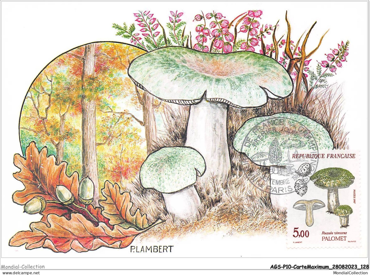 AGSP10-0671-CARTE MAXIMUM - PARIS 1987 - NATURE DE FRANCE - CHAMPIGNON - Palomet - 1980-1989