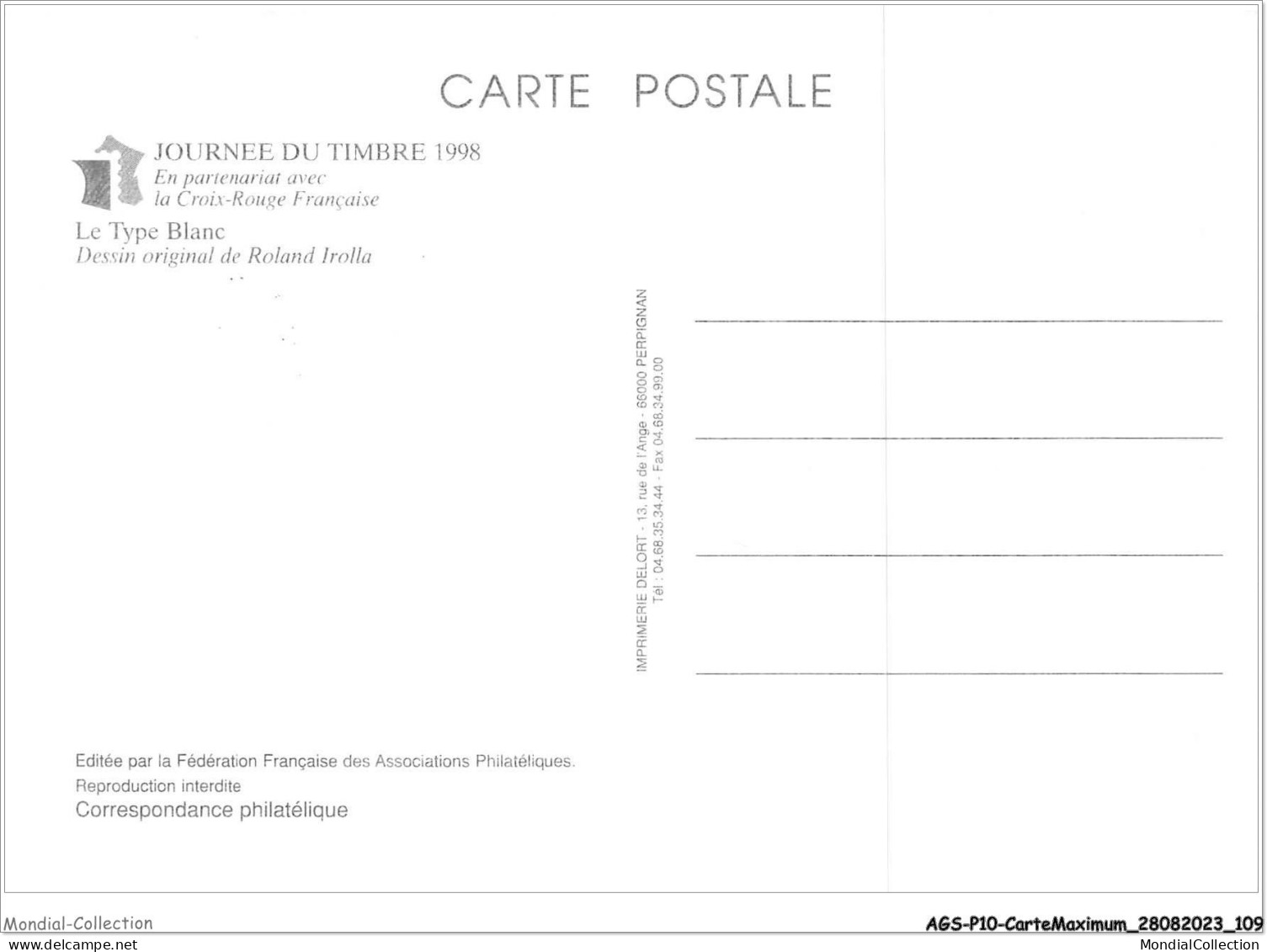 AGSP10-0661-CARTE MAXIMUM - COULAINES 1998 - Journee Du Timbre - 1990-1999