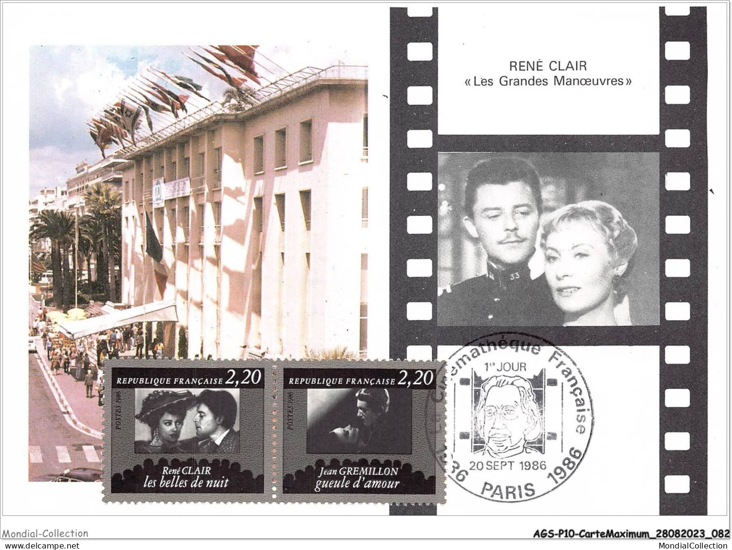 AGSP10-0648-CARTE MAXIMUM - PARIS 1986 - Cinemateque Francaise - RENE CLAIR - Les Grandes Manoeuvres - 1980-1989