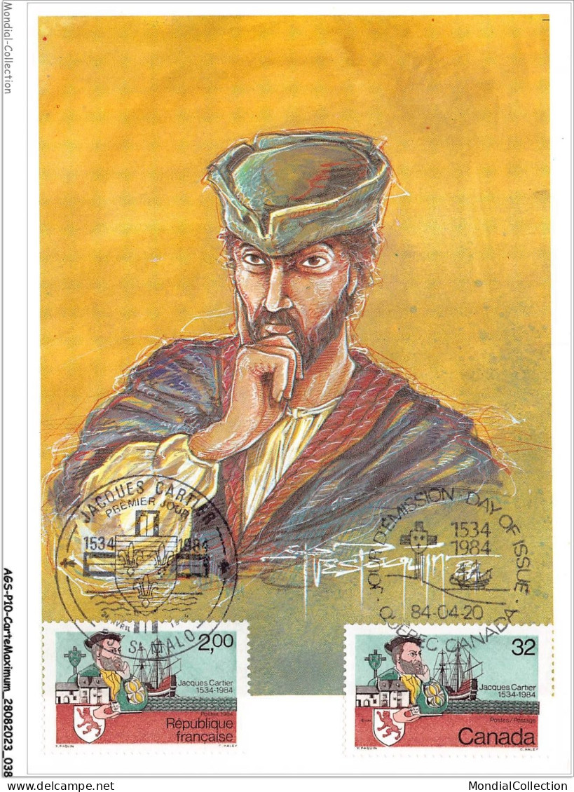 AGSP10-0626-CARTE MAXIMUM - ST MALO 1984 - JACQUES CARTIER - 1980-1989