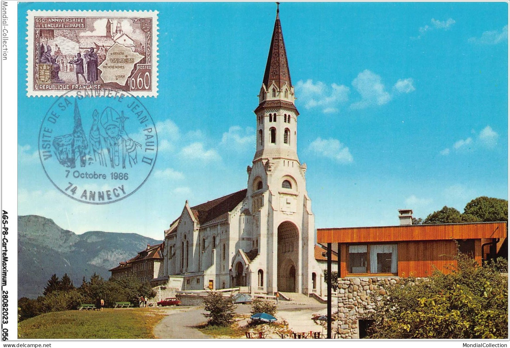 AGSP8-0511-CARTE MAXIMUM - ANNECY 1986 - Visite De Sa Sainte Tete Jean Paul II - 1980-1989
