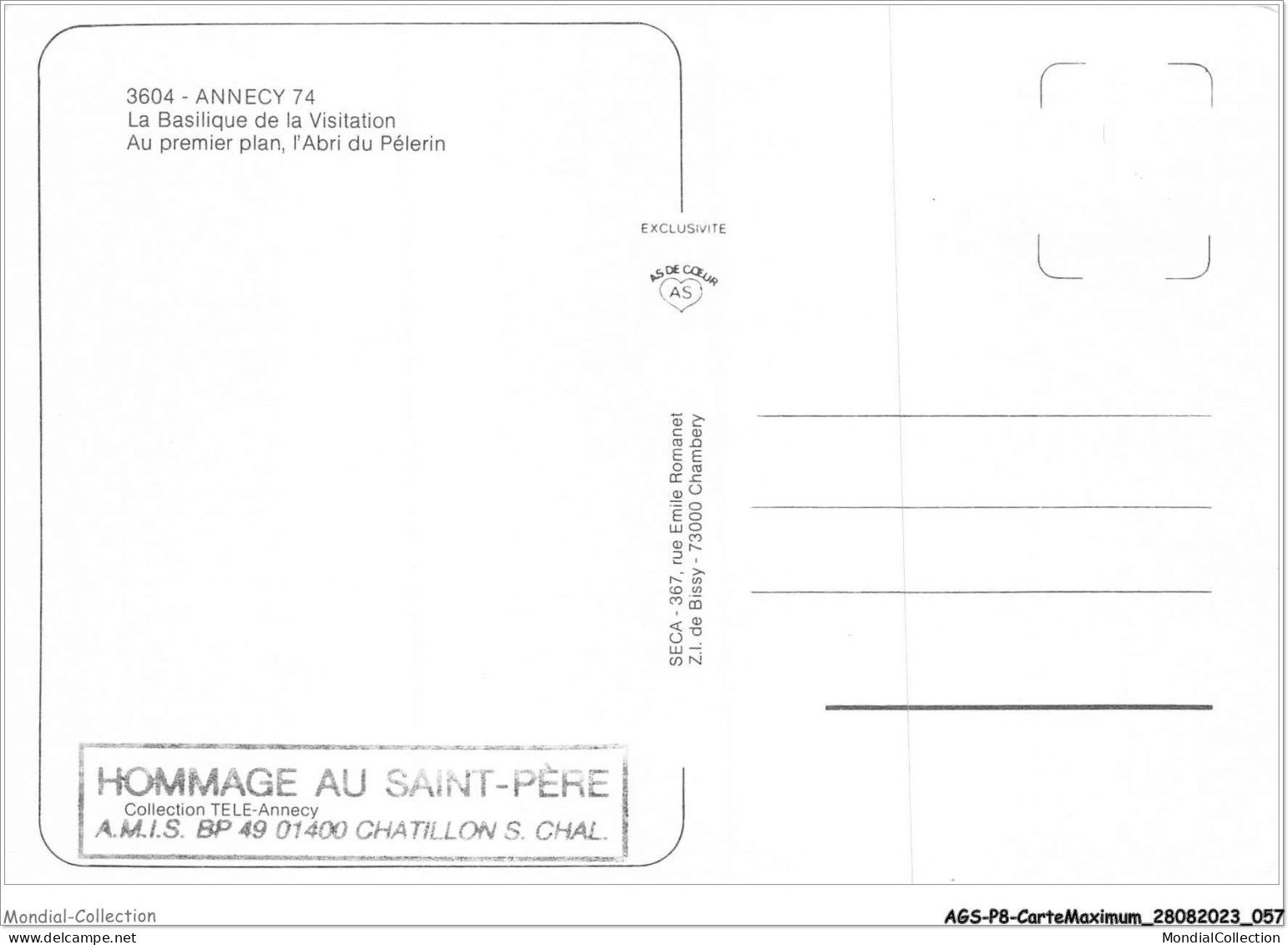 AGSP8-0511-CARTE MAXIMUM - ANNECY 1986 - Visite De Sa Sainte Tete Jean Paul II - 1980-1989