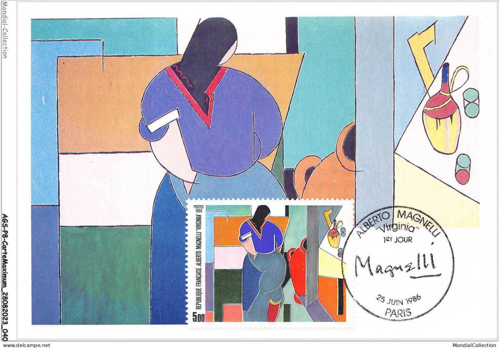 AGSP8-0503-CARTE MAXIMUM - PARIS 1986 - ALBERTO MAGNELLI - 1980-1989