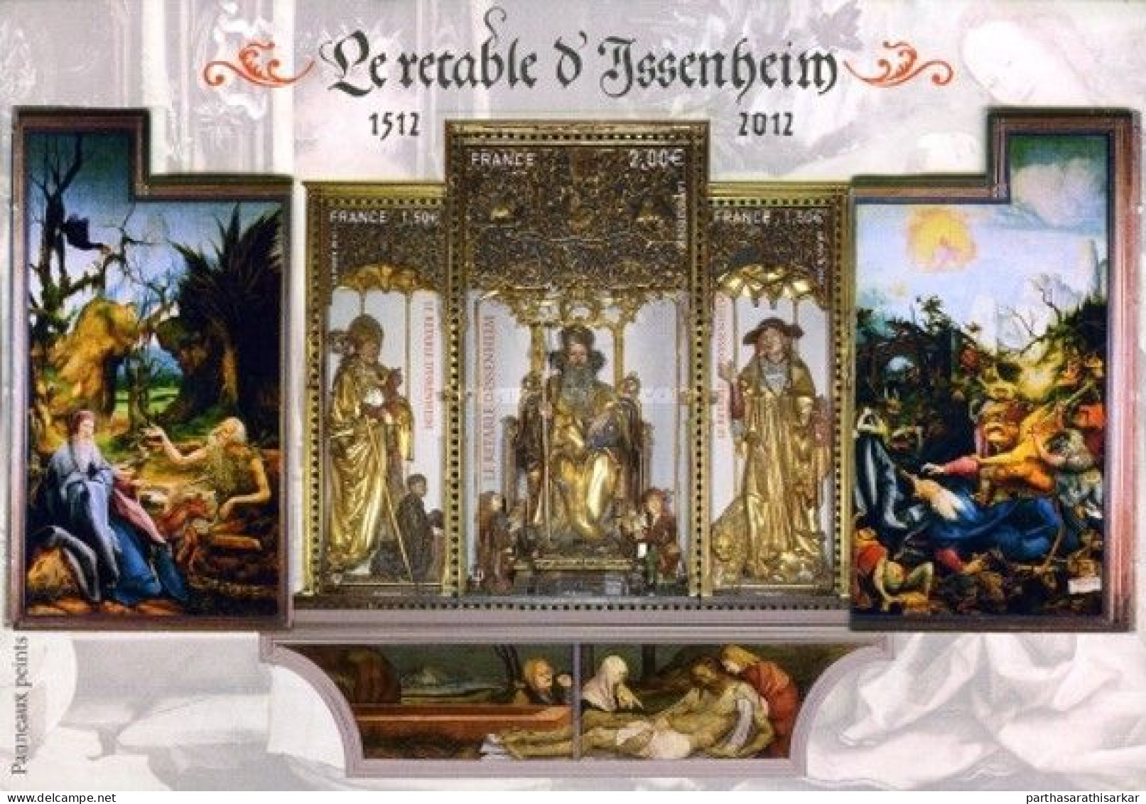 FRANCE  2012 ISSENHEIM ALTAR PIECES ART AND PAINTINGS UNUSUAL MINIATURE SHEET MS MNH - Unused Stamps