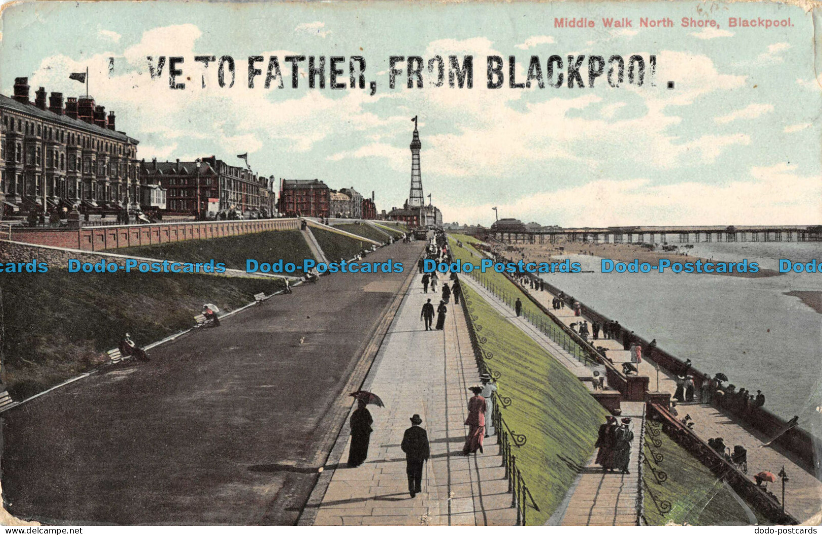 R094319 Middle Walk North Shore. Blackpool. Victoria. 1911 - Monde