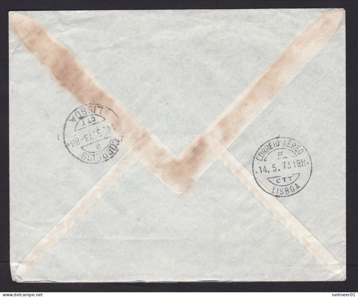 Cabo Verde: Cover To Netherlands, 1973, 3 Stamps, Fruit, History, To Consulate, No Address, Written Note (discolouring) - Cape Verde