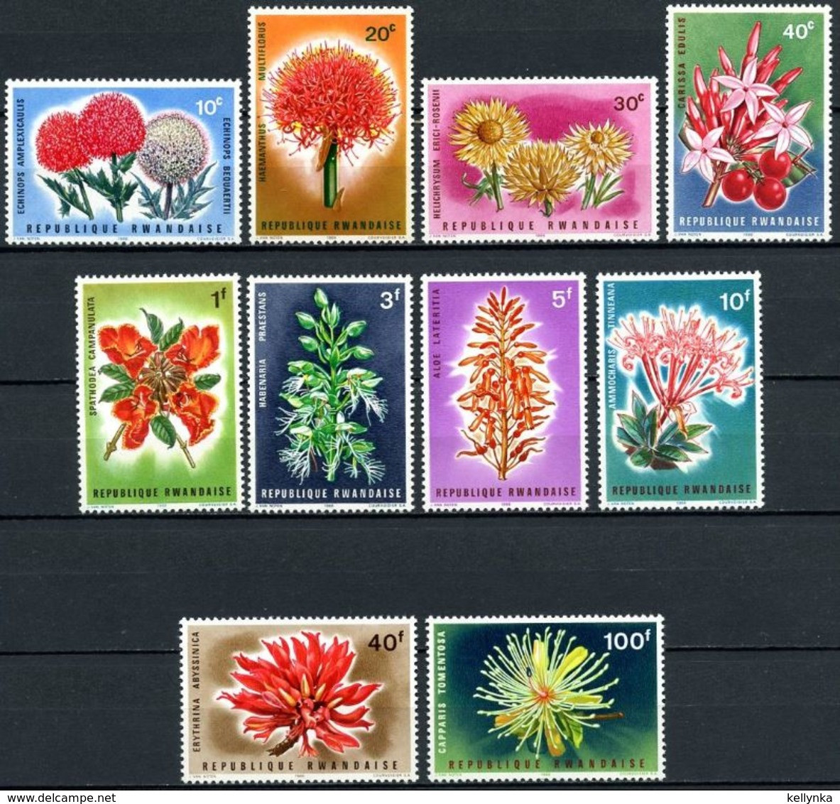 Rwanda - 148/157 - Fleurs - 1966 - MH - Neufs