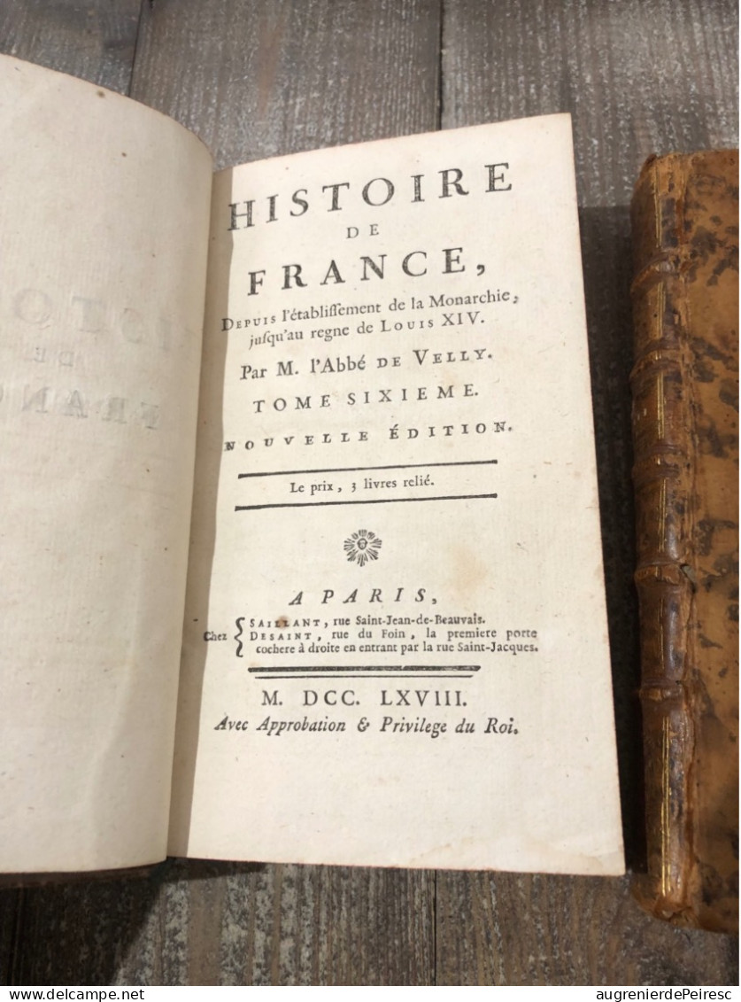 Histoire De France Tome VI Et XIII 1768-1770  Abbé De Velly - Monsieur Villaret - 1701-1800