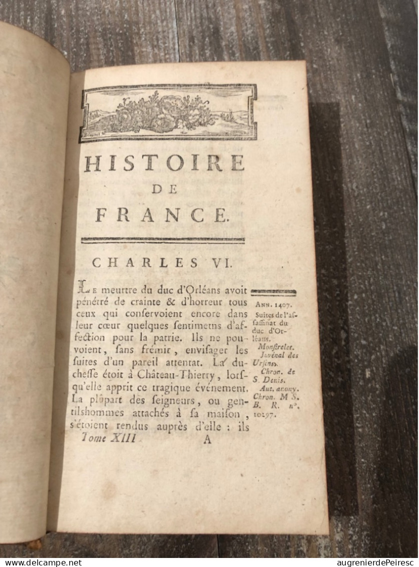 Histoire De France Tome VI Et XIII 1768-1770  Abbé De Velly - Monsieur Villaret - 1701-1800