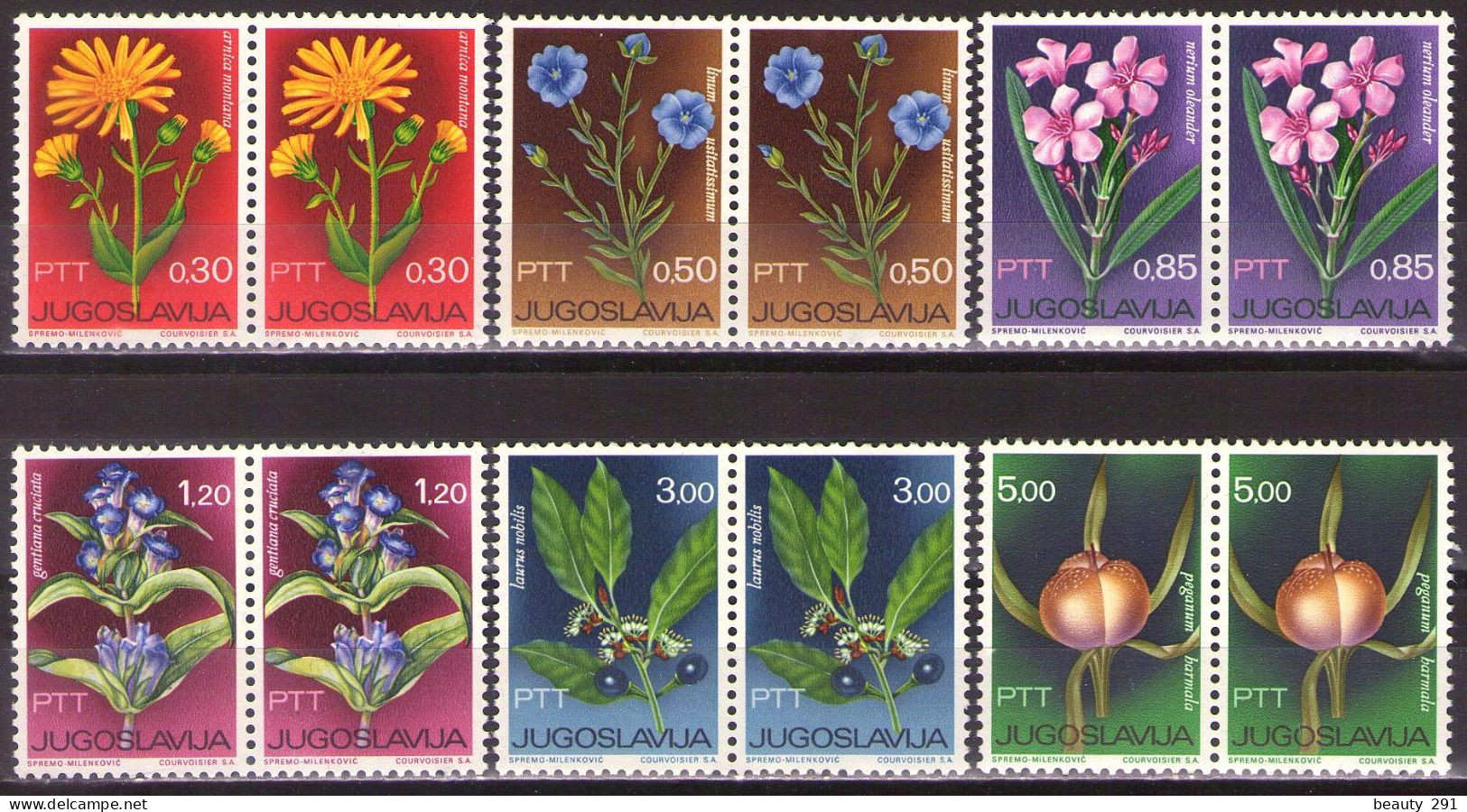 Yugoslavia 1967 - Flowers - Flora - Mi 1200-1205 - MNH**VF - Nuevos