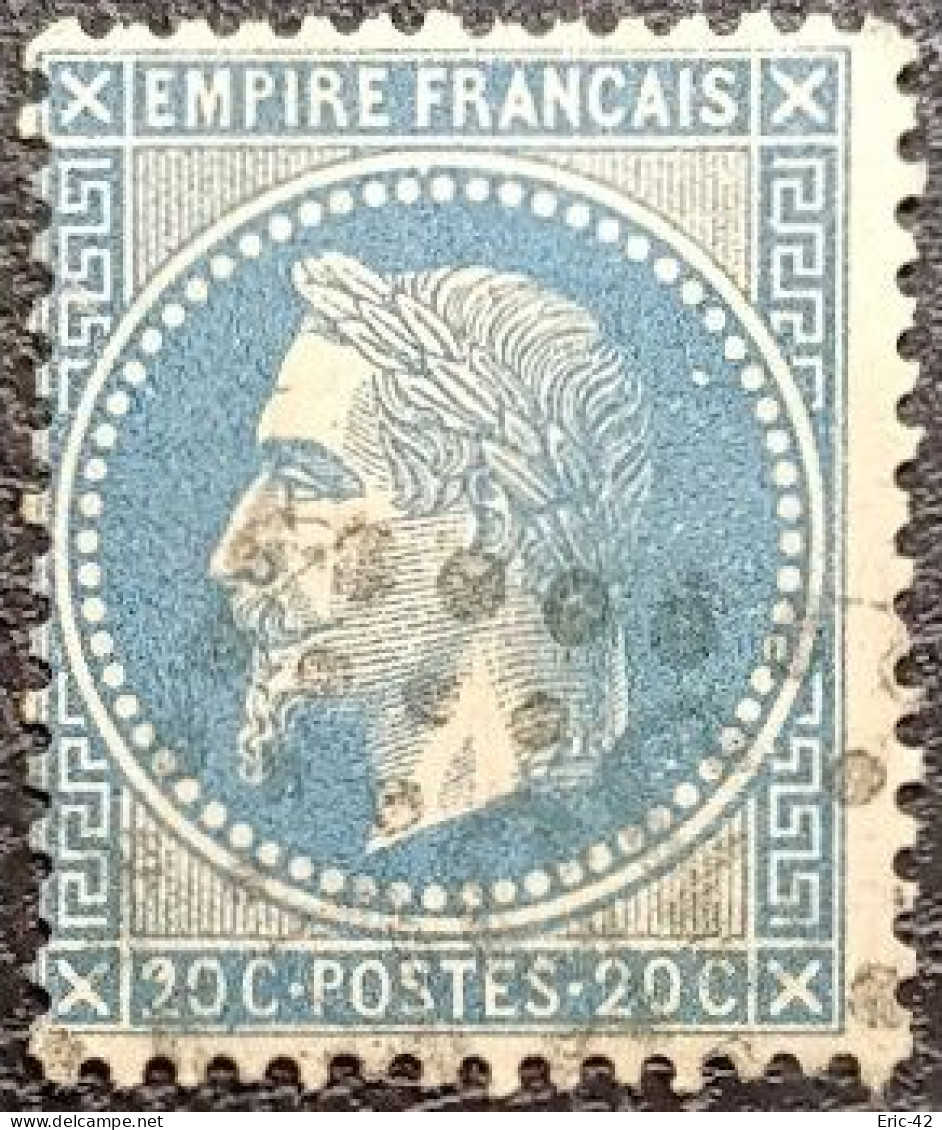 N°29B. Napoléon 20c Bleu. Oblitéré Losange G.C. N°3581 Saint-Étienne - 1863-1870 Napoleon III With Laurels