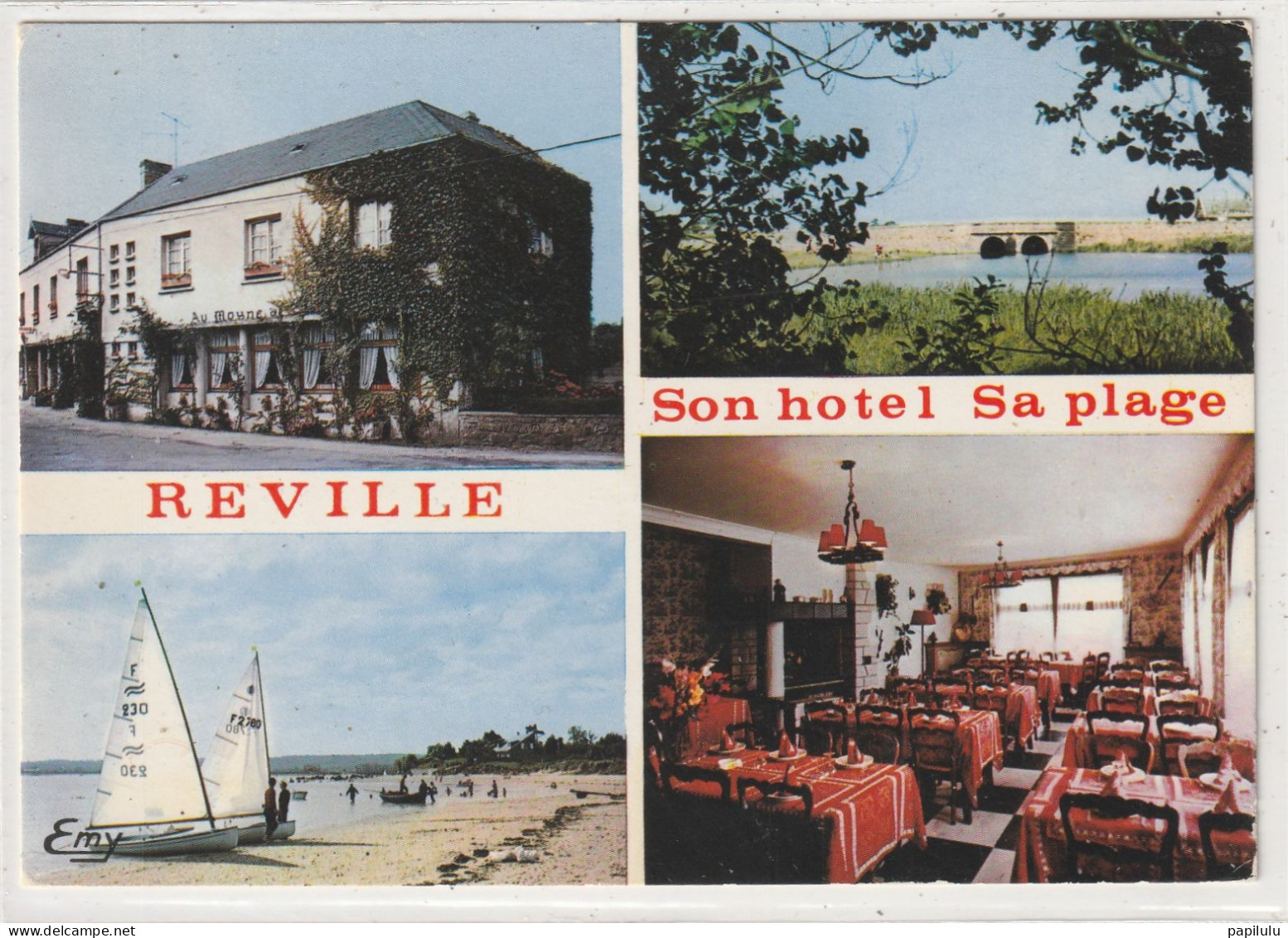 124 DEPT 50 : édit. Le Goubey : Reville Son Hôtel Sa Plage " Multivues " - Autres & Non Classés