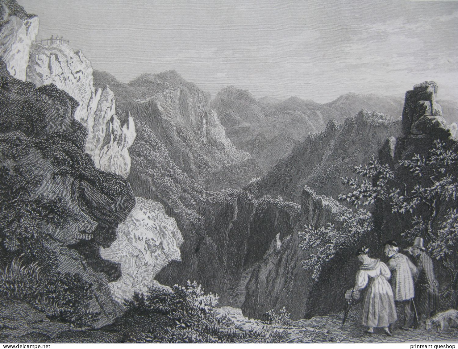 Original Print Engraving  Stahlstich Rosstrappe In Den Kessel Bodetal, Harz, Sachsen-Anhalt - Stiche & Gravuren