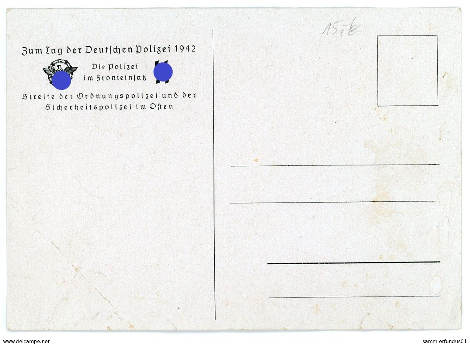 AK/CP  Propaganda Nazi  Polizei    Ungel/uncirc. 1933-45  Erhaltung/Cond. 3-  Nr.1752 - Weltkrieg 1939-45