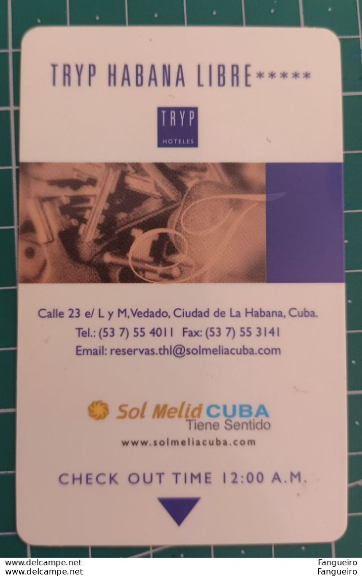 CUBA HOTEL KEY CARD TRYP HABANA LIBRE HOTEL - Chiavi Elettroniche Di Alberghi