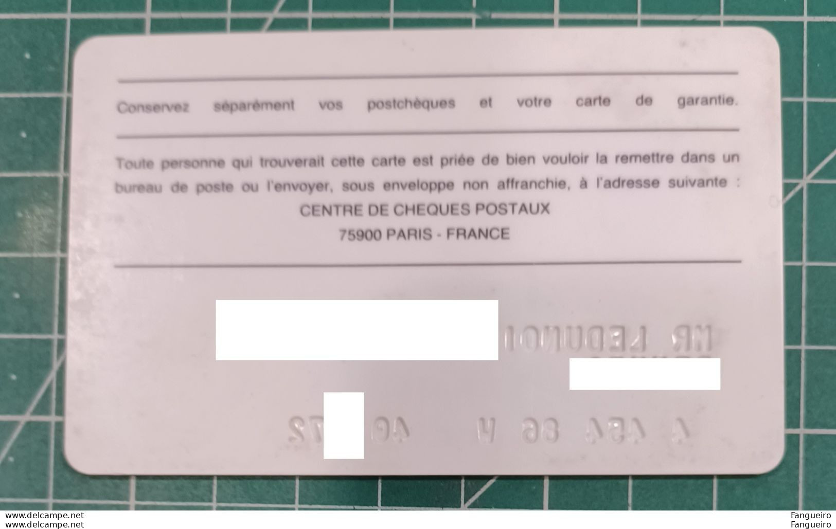 FRANCE CREDIT CARD 1986 POSTCHEQUE CARD - Credit Cards (Exp. Date Min. 10 Years)