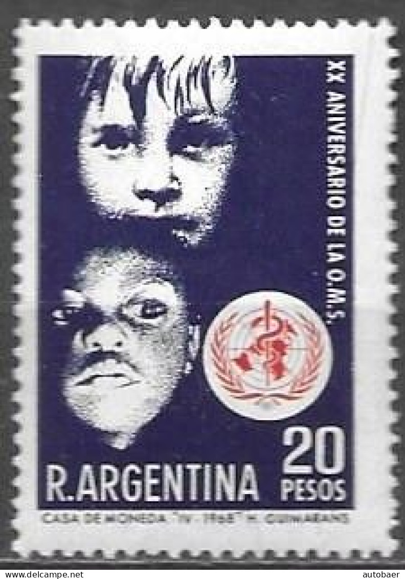 Argentina 1968 OMS Mi. 993 MNH Postfrisch Neuf ** - Ungebraucht