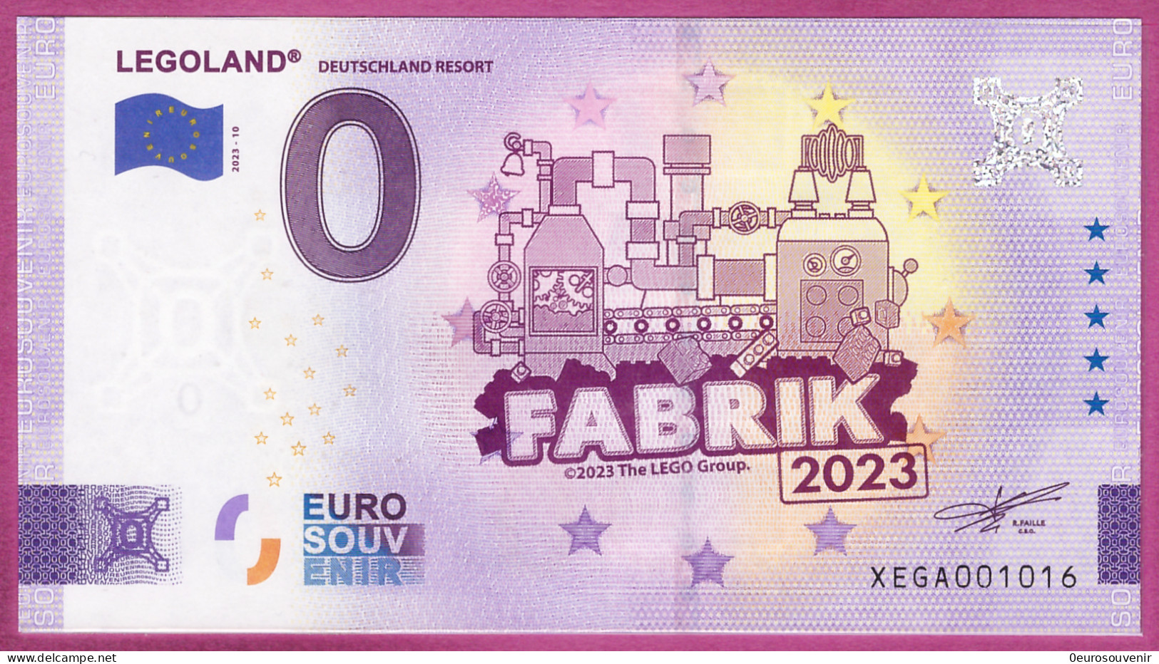 0-Euro XEGA 2023-10 LEGOLAND - DEUTSCHLAND RESORT - FABRIK 2023 - Private Proofs / Unofficial