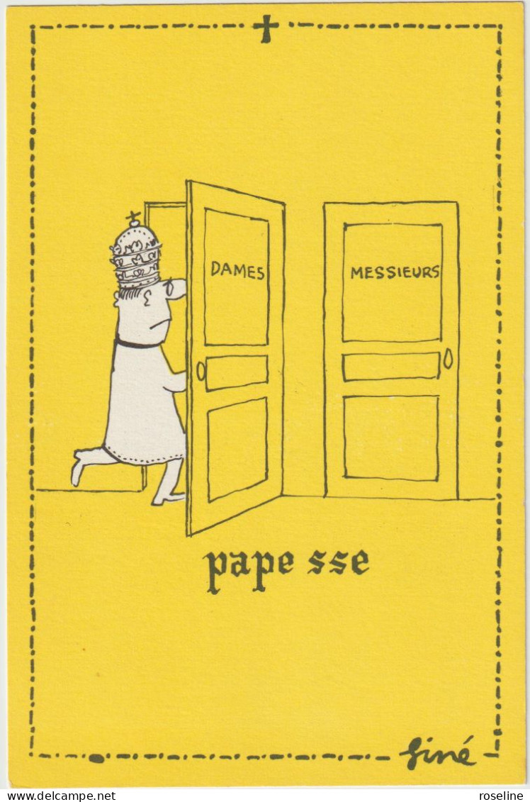 Illustration SINE Ed Pulcinella - Humour Série Les Papes Pape Sse Toilettes Hommes Femmes - CPSM 10,5x15 TBE Neuve - Sine