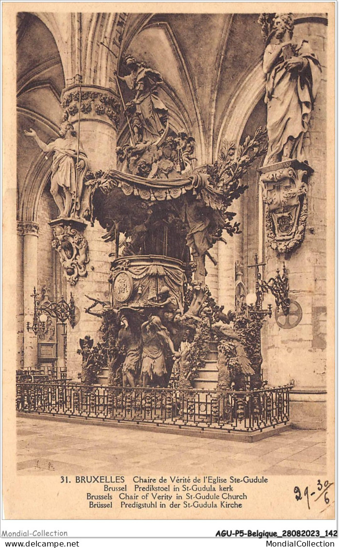 AGUP5-0413-BELGIQUE - BRUXELLES - Chaire De Vérité De L'église Ste-gudule - Monuments, édifices