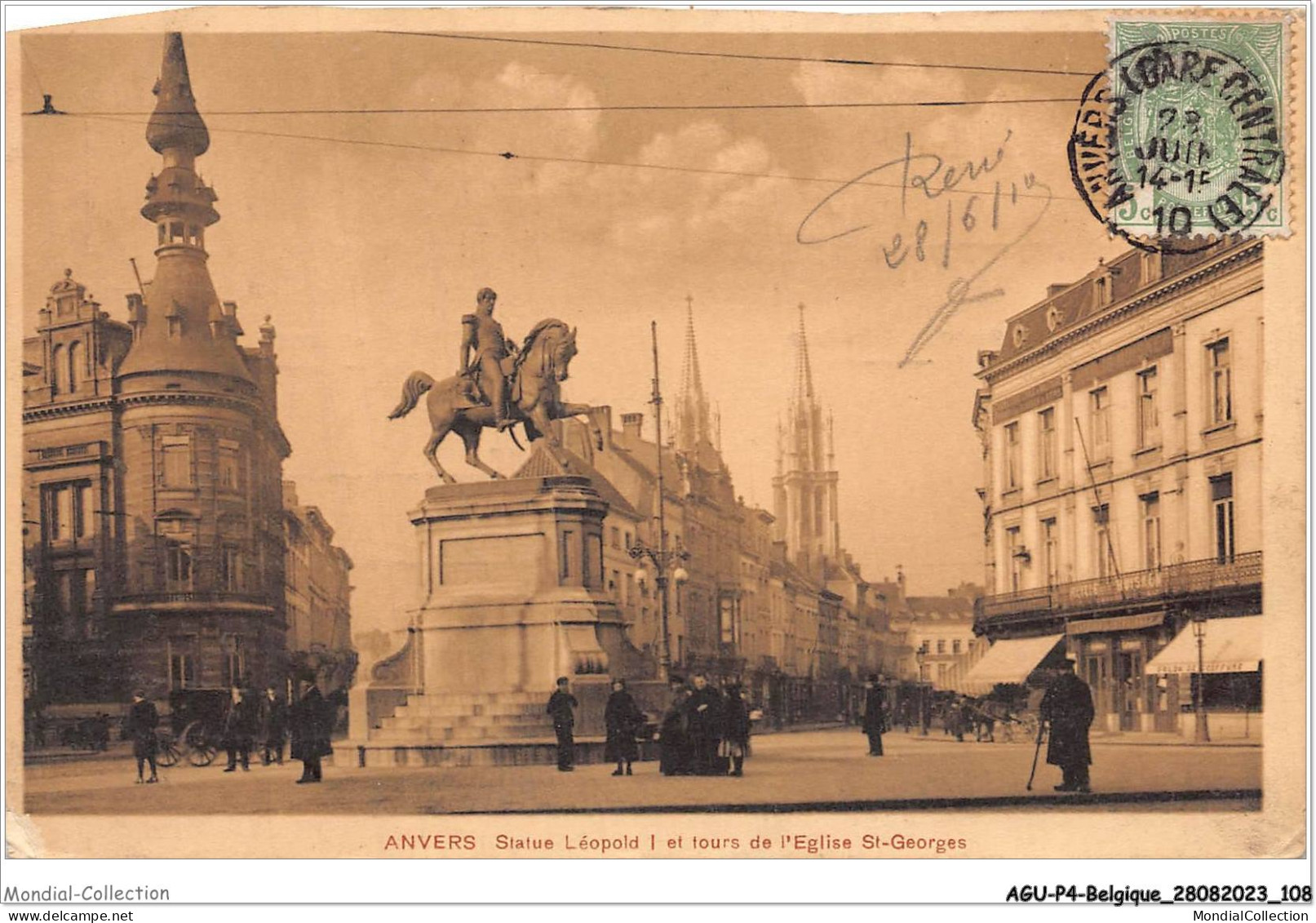 AGUP4-0289-BELGIQUE - ANVERS - Statue Léopold I Et Tours De L'église St-georges - Antwerpen