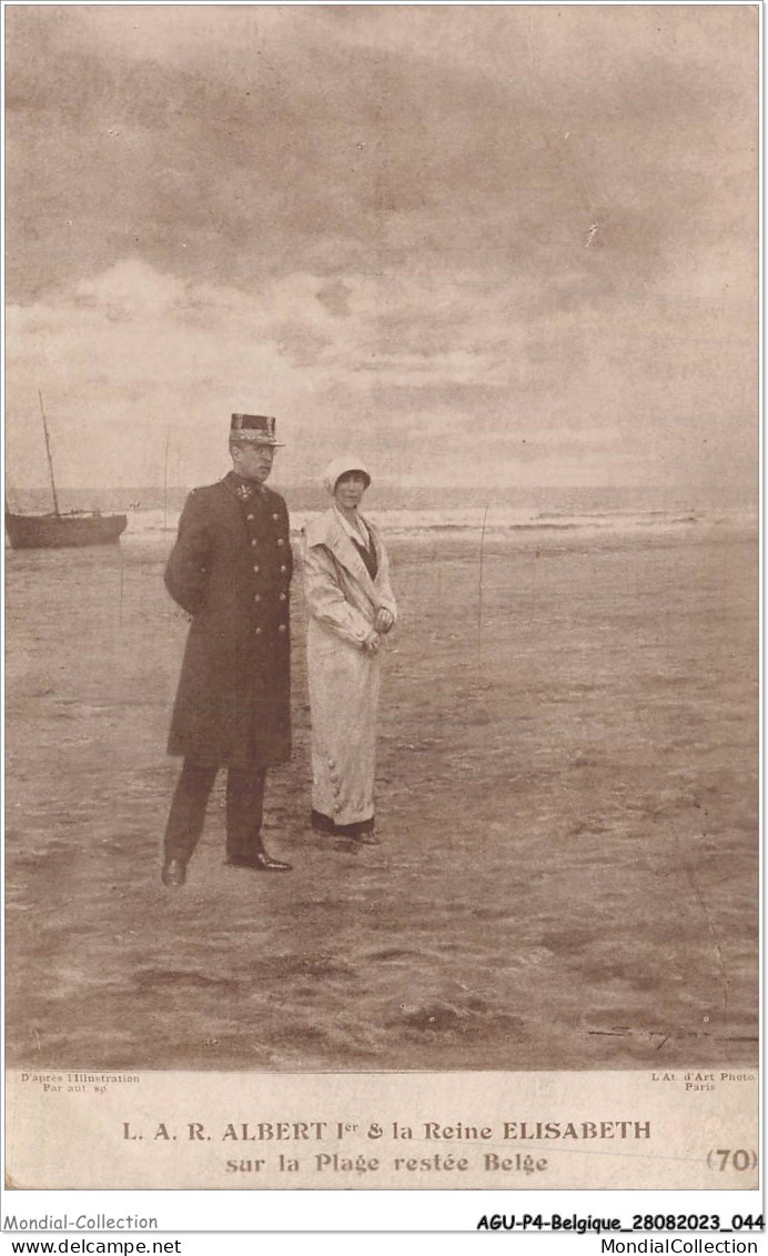 AGUP4-0256-BELGIQUE - L-A-R - Albert 1 Et La Reine Elisabeth - Sur La Plage Restée Belge - Otros & Sin Clasificación