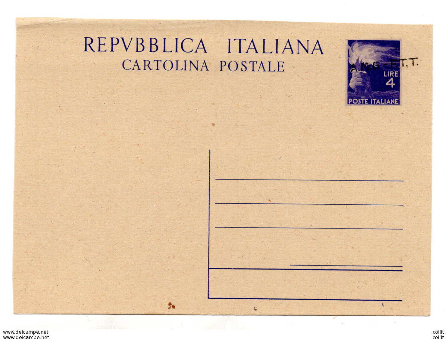 Trieste A Cartolina Postale Lire 4 "Democratica" N. C1 - Interi Postali