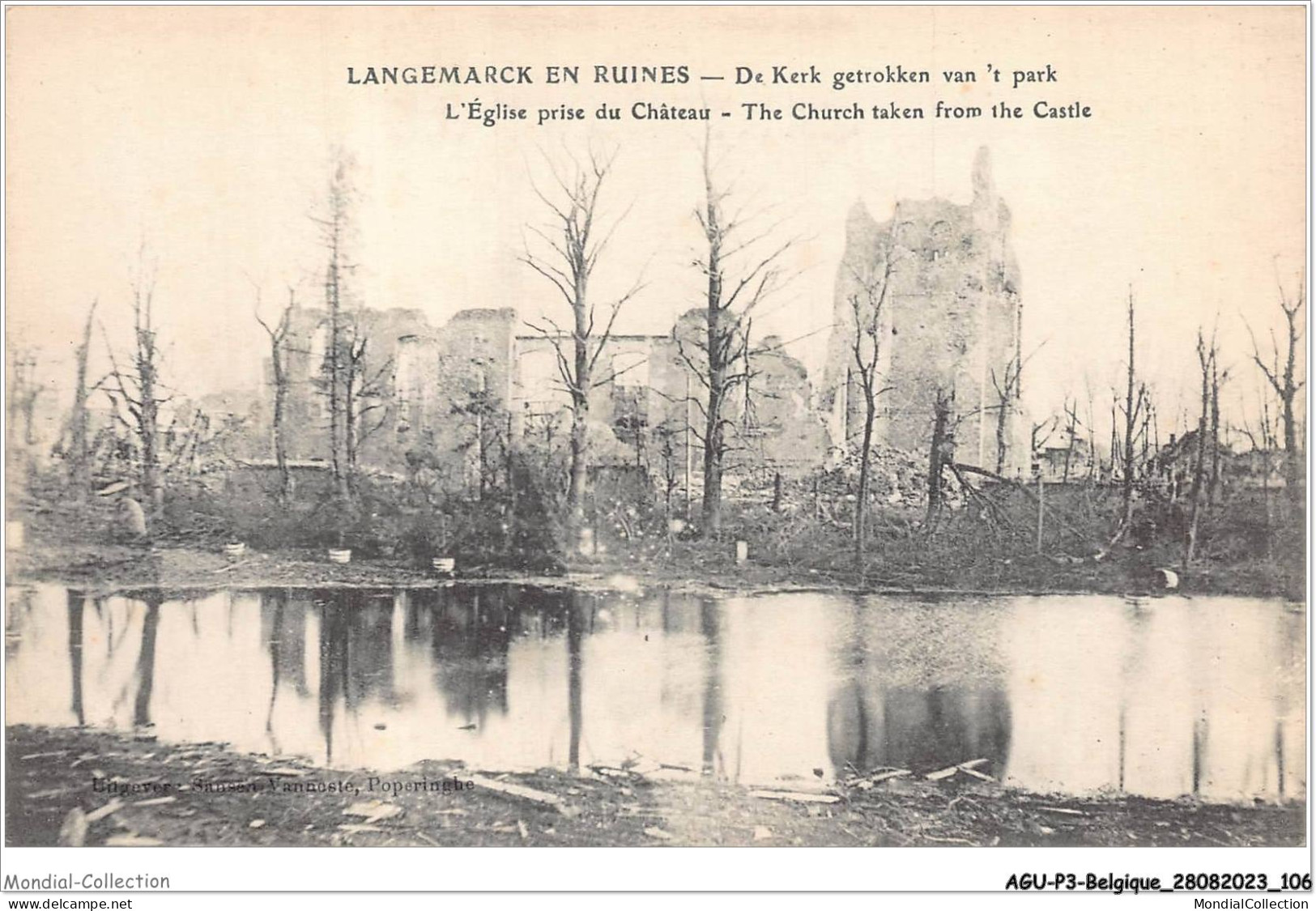 AGUP3-0197-BELGIQUE - LANGEMARCK EN RUINES - De Kerk Getrokken Van't Park - Sonstige & Ohne Zuordnung